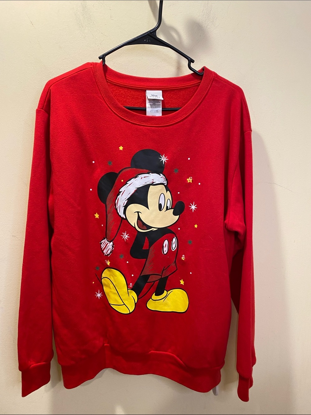 Disney Red Mickey Mouse Holiday Crewneck Sweatshirt with lights Size XXL